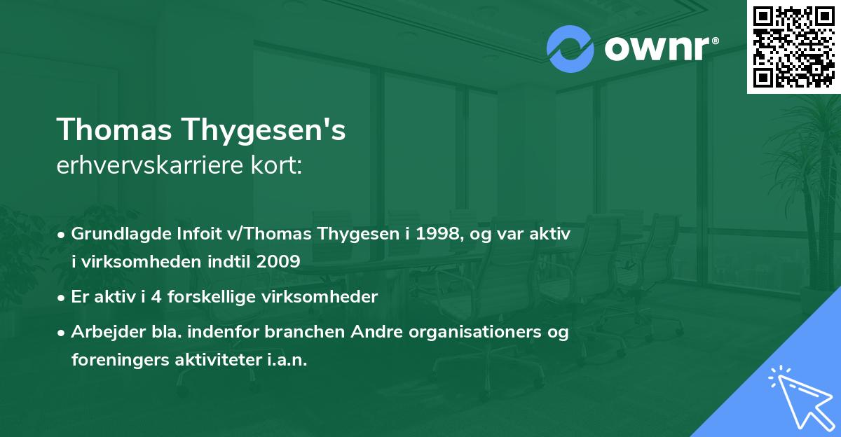 Thomas Thygesen's erhvervskarriere kort