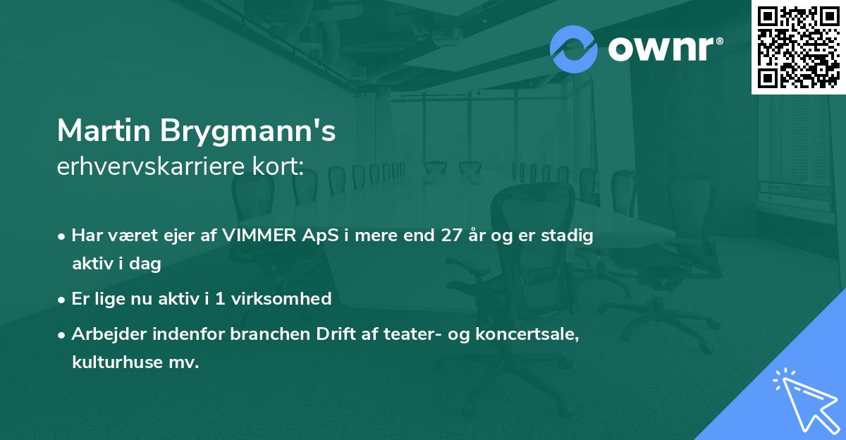 Martin Brygmann's erhvervskarriere kort