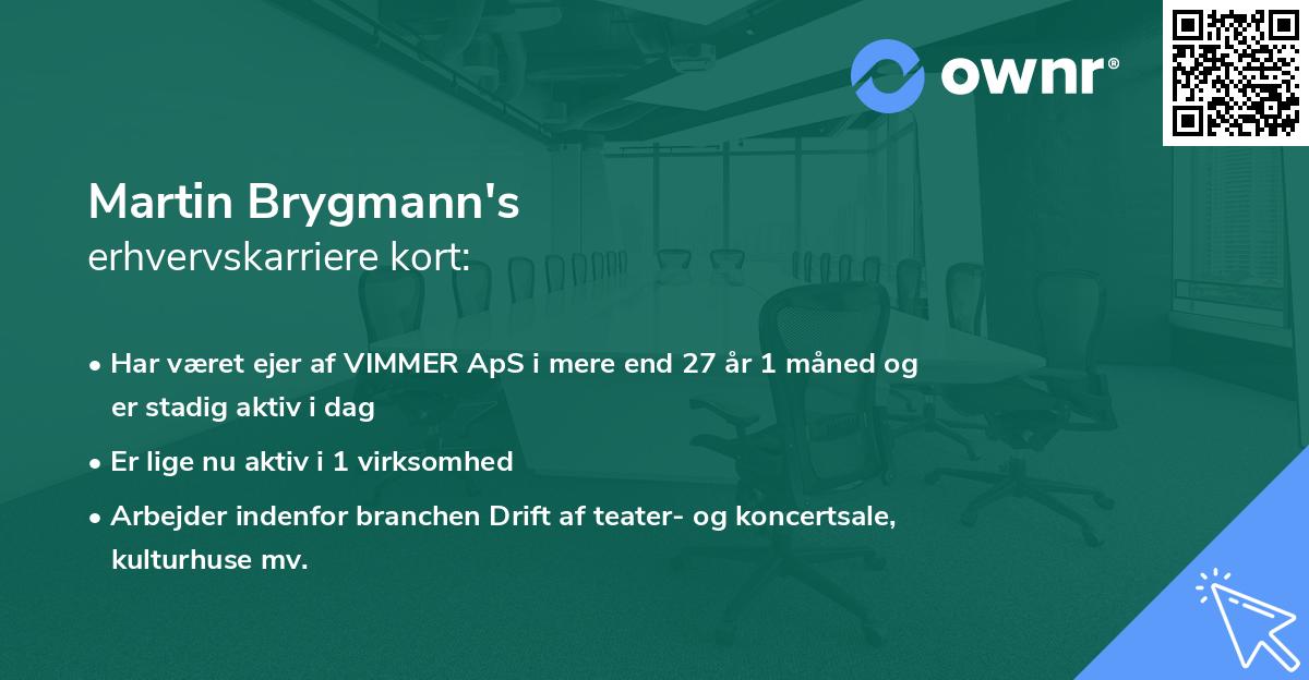Martin Brygmann's erhvervskarriere kort
