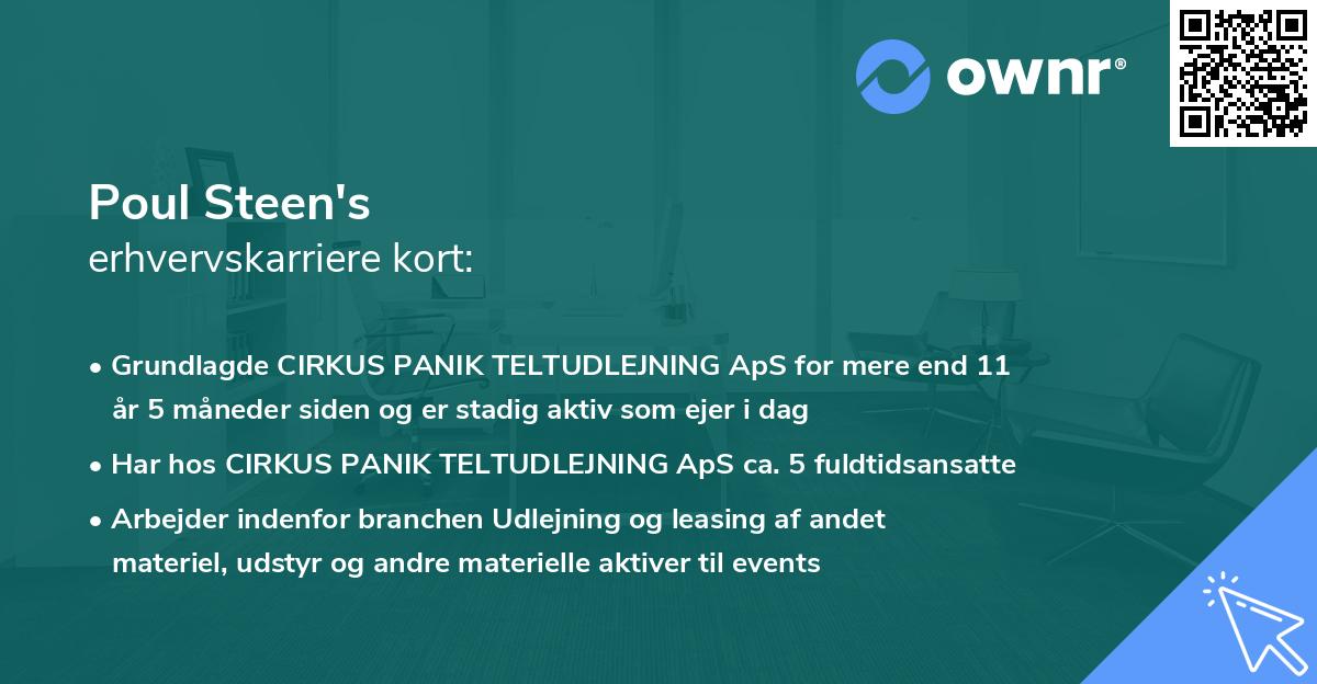 Poul Steen's erhvervskarriere kort