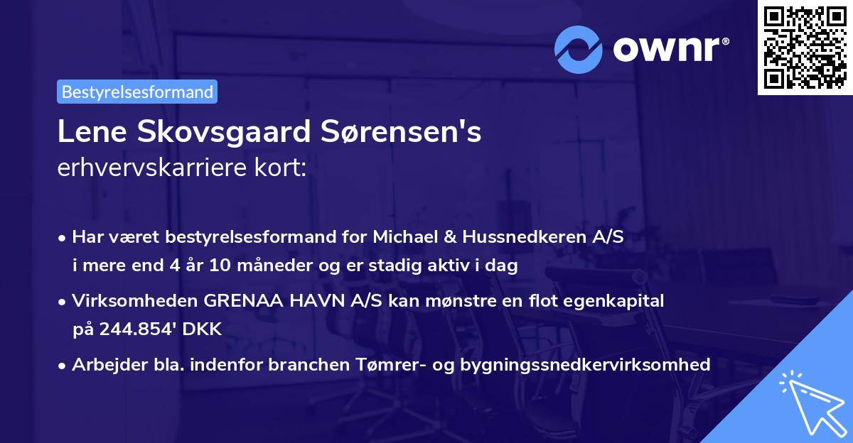 Lene Skovsgaard Sørensen's erhvervskarriere kort