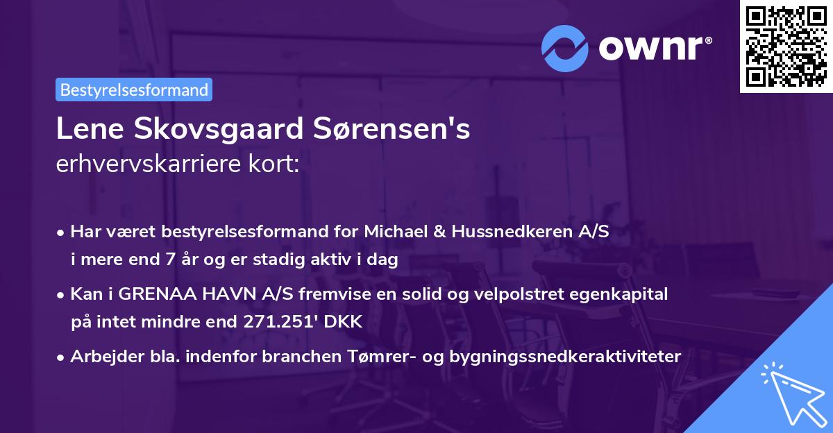 Lene Skovsgaard Sørensen's erhvervskarriere kort