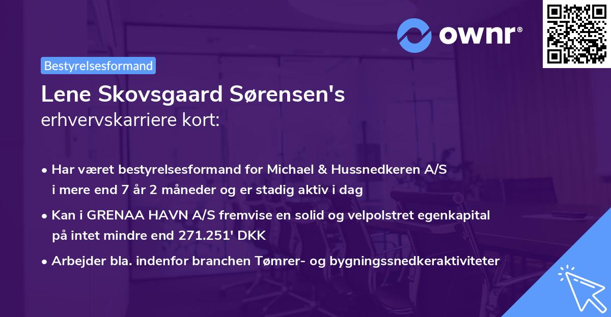 Lene Skovsgaard Sørensen's erhvervskarriere kort