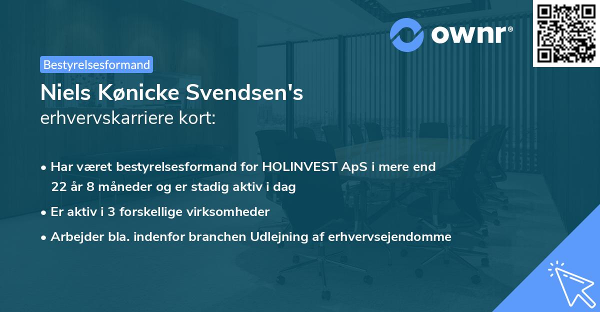 Niels Kønicke Svendsen's erhvervskarriere kort