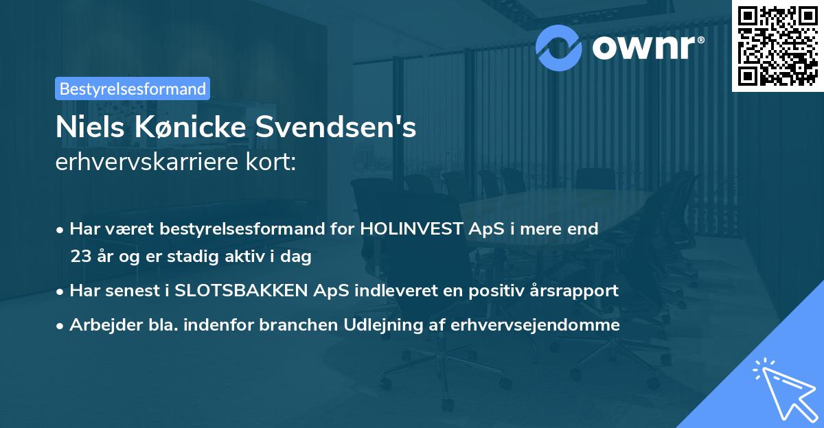 Niels Kønicke Svendsen's erhvervskarriere kort