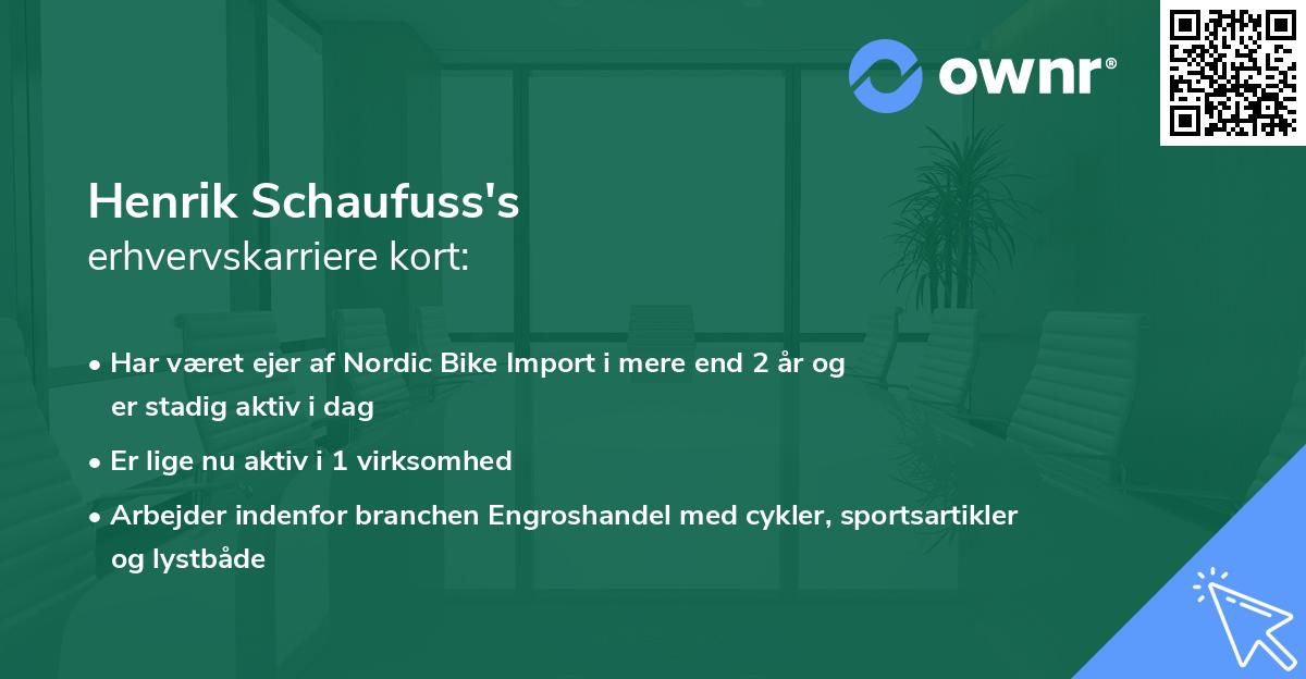 Henrik Schaufuss's erhvervskarriere kort