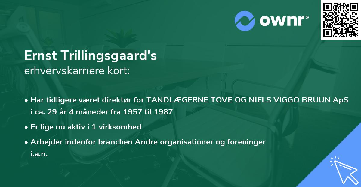 Ernst Trillingsgaard's erhvervskarriere kort