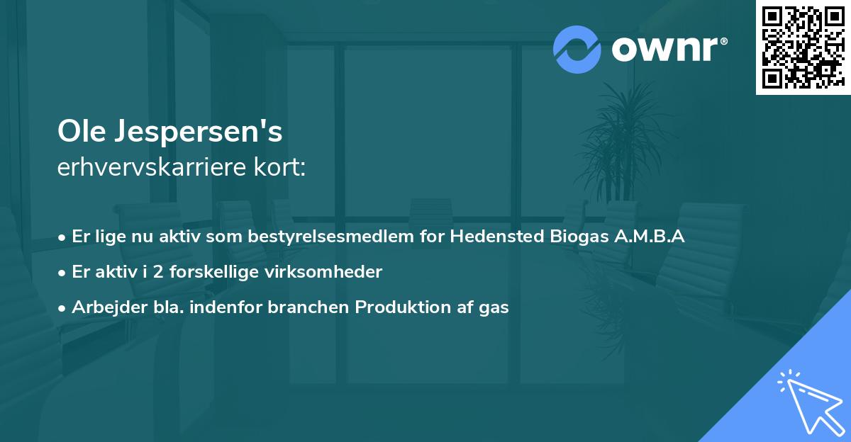 Ole Jespersen's erhvervskarriere kort