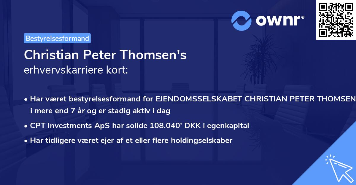 Christian Peter Thomsen's erhvervskarriere kort