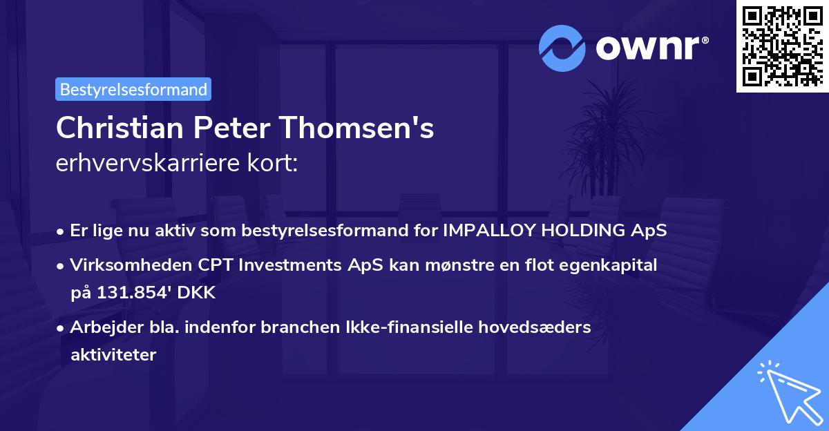 Christian Peter Thomsen's erhvervskarriere kort