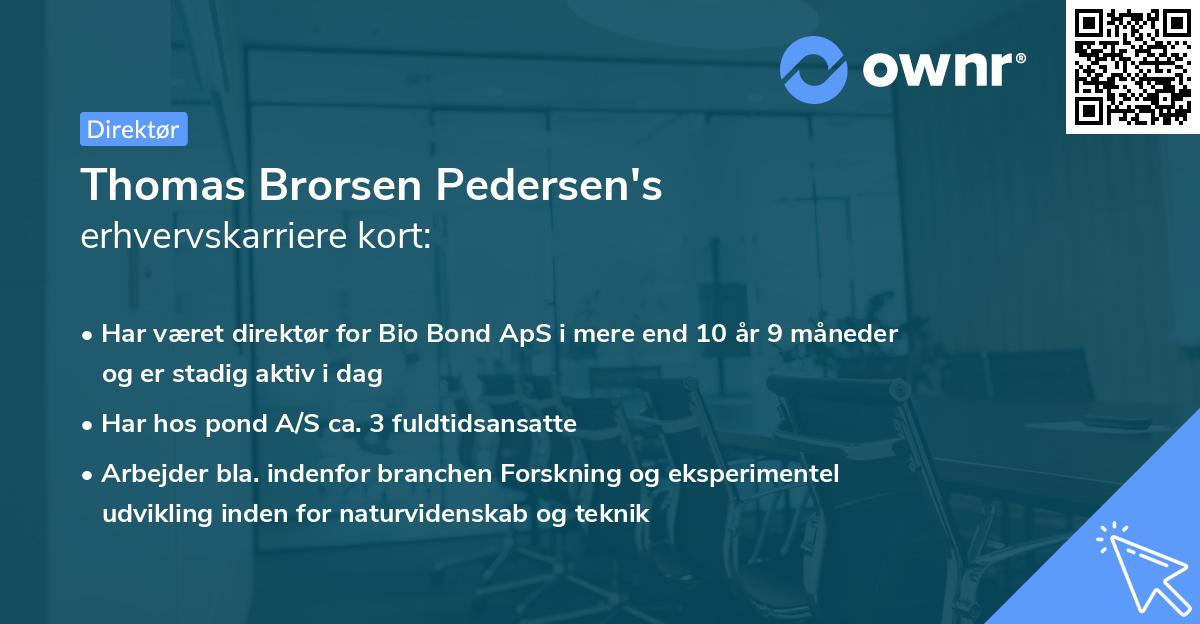Thomas Brorsen Pedersen's erhvervskarriere kort