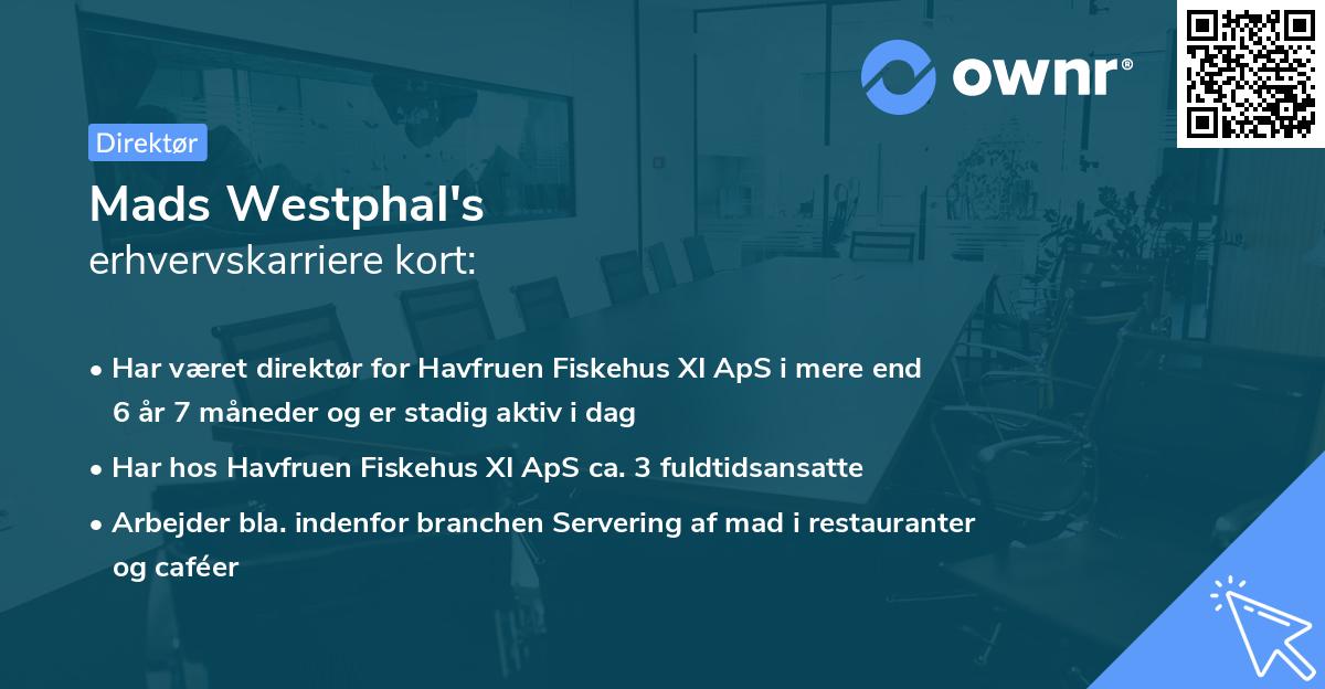 Mads Westphal's erhvervskarriere kort