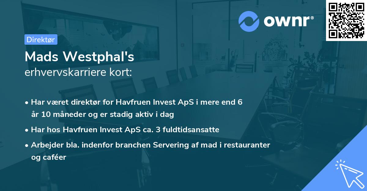 Mads Westphal's erhvervskarriere kort