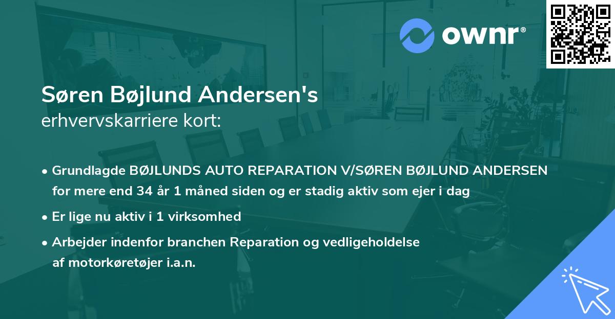 Søren Bøjlund Andersen's erhvervskarriere kort
