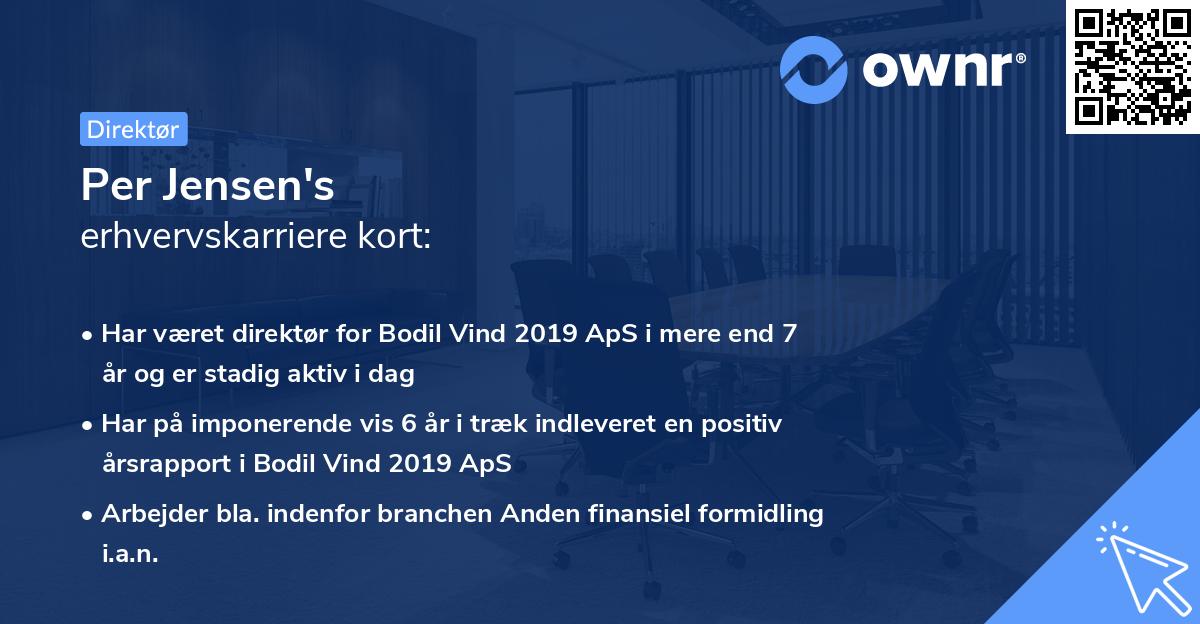 Per Jensen's erhvervskarriere kort
