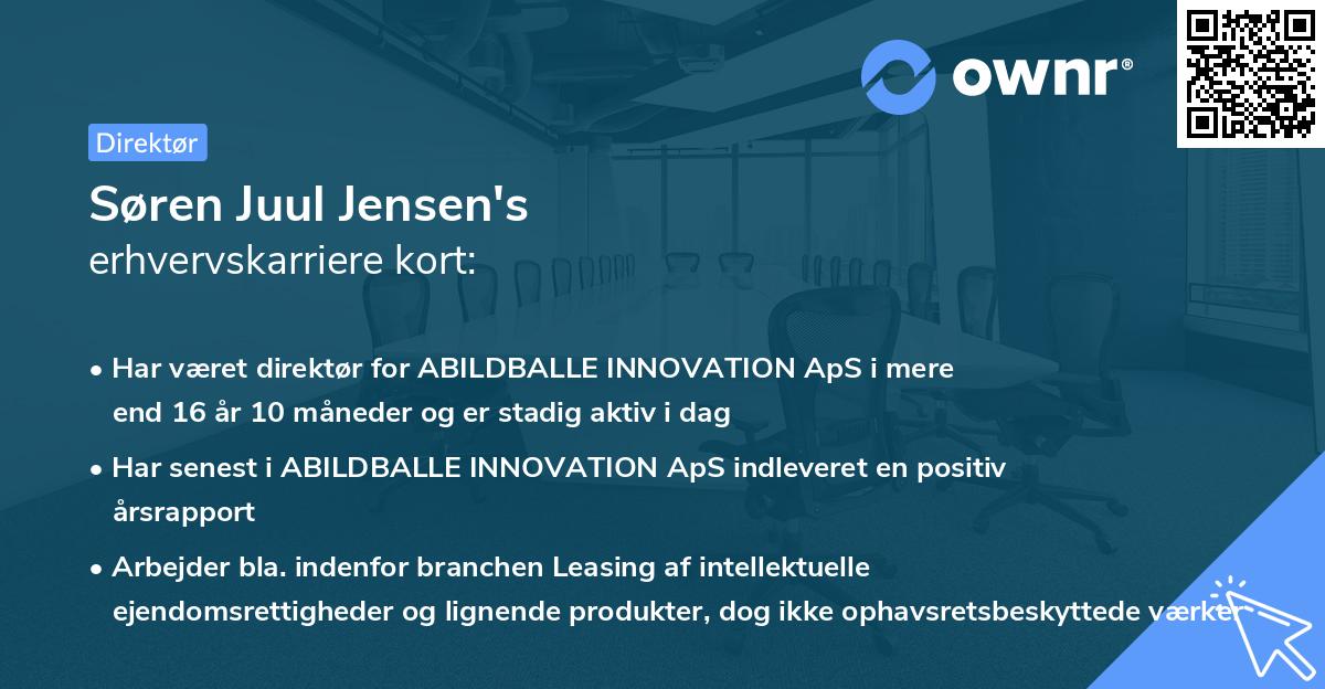 Søren Juul Jensen's erhvervskarriere kort