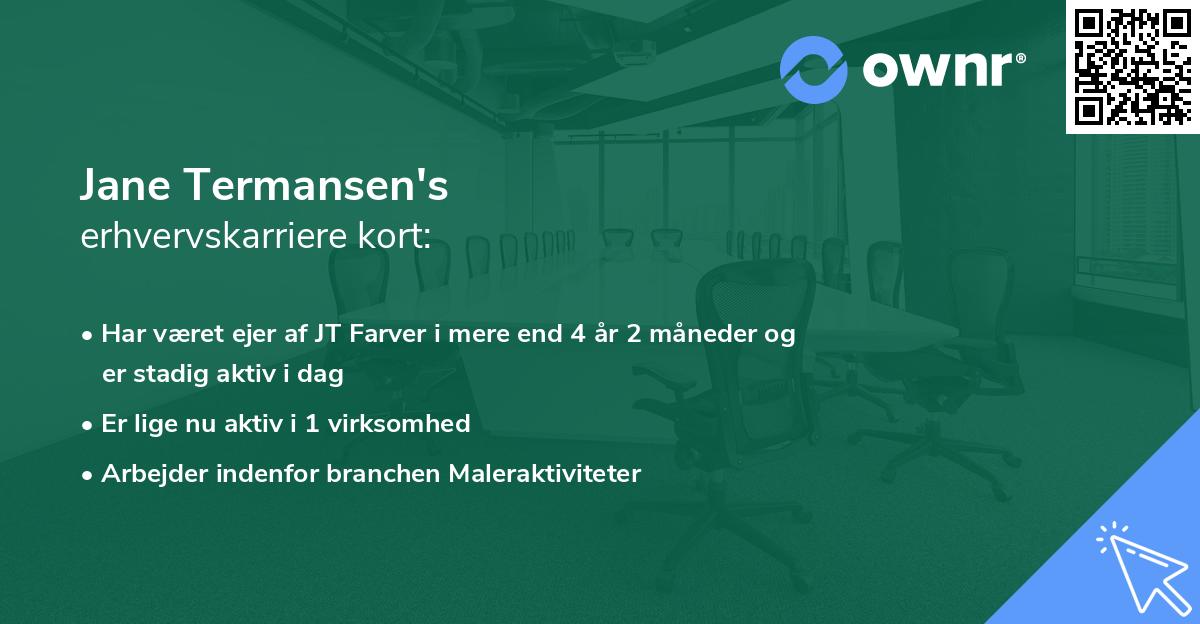 Jane Termansen's erhvervskarriere kort