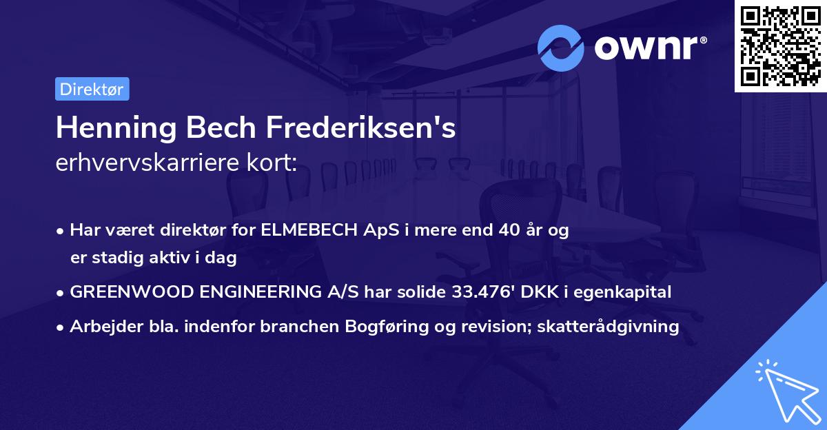 Henning Bech Frederiksen's erhvervskarriere kort
