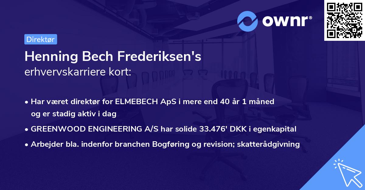 Henning Bech Frederiksen's erhvervskarriere kort
