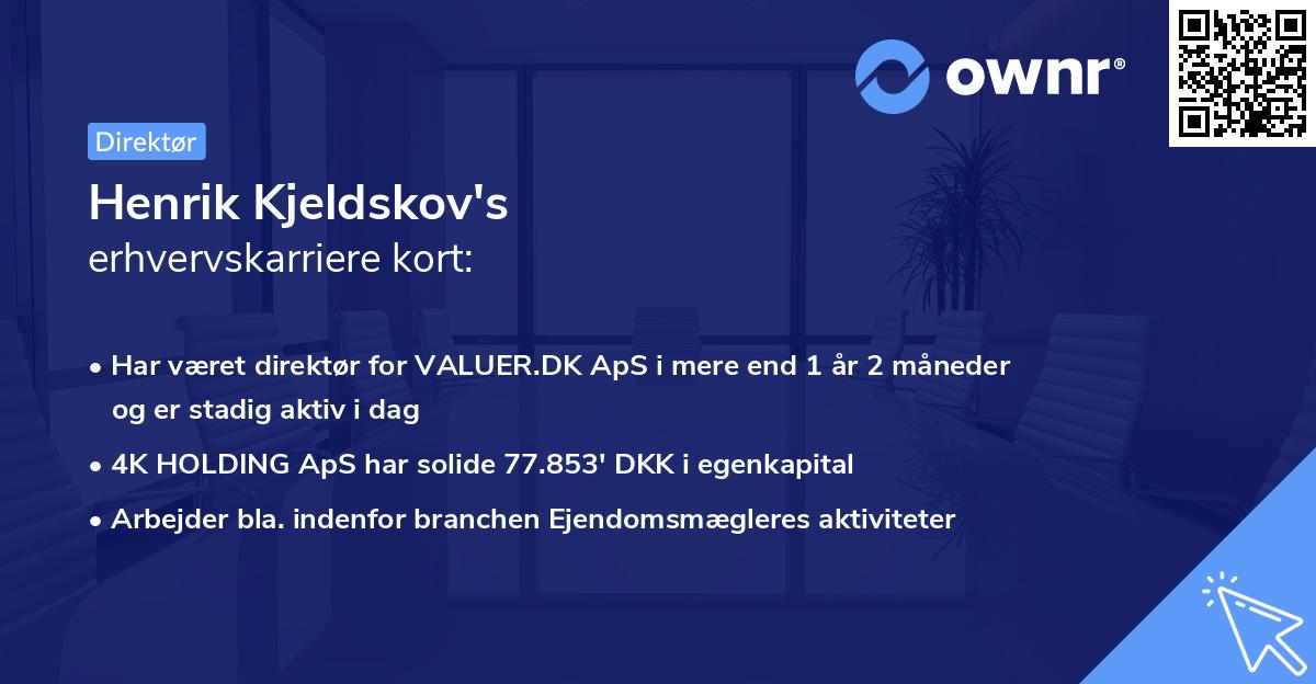 Henrik Kjeldskov's erhvervskarriere kort