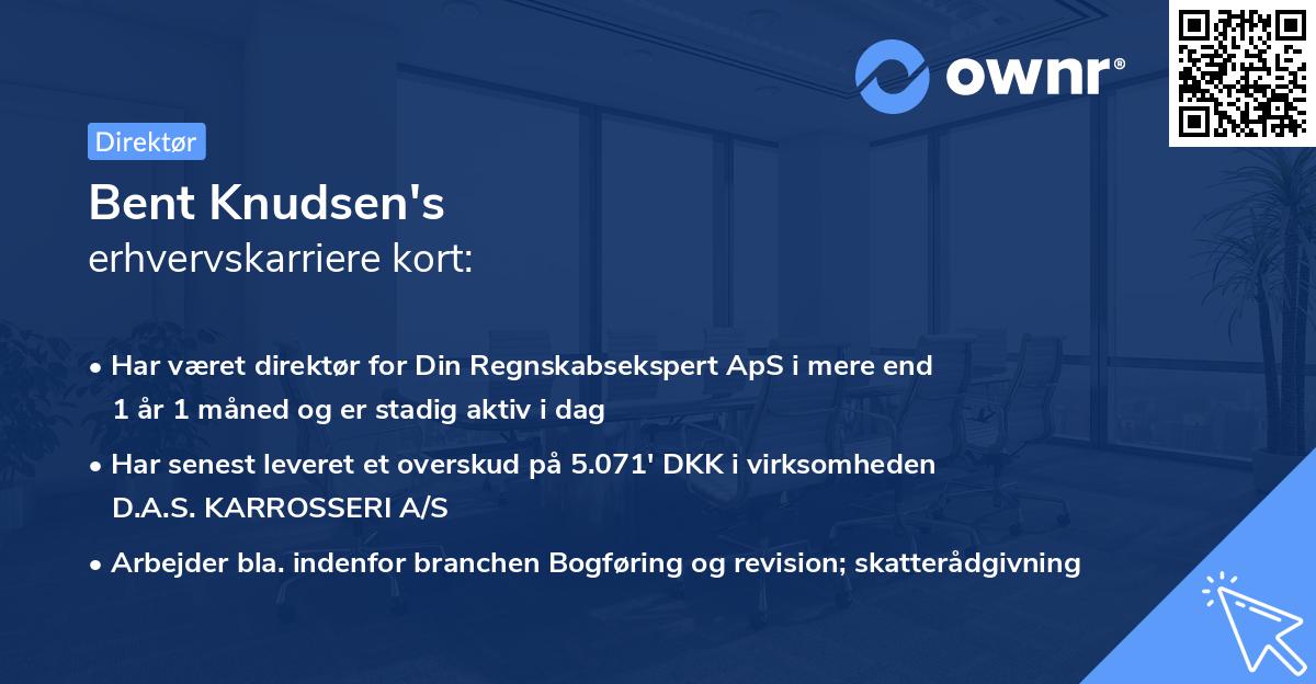 Bent Knudsen's erhvervskarriere kort