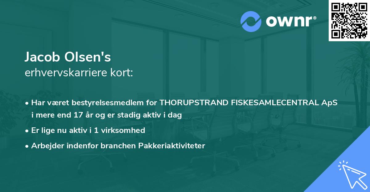 Jacob Olsen's erhvervskarriere kort