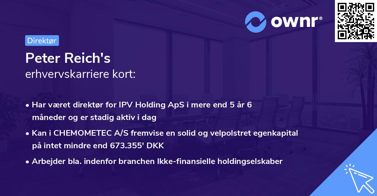 Peter Reich's erhvervskarriere kort