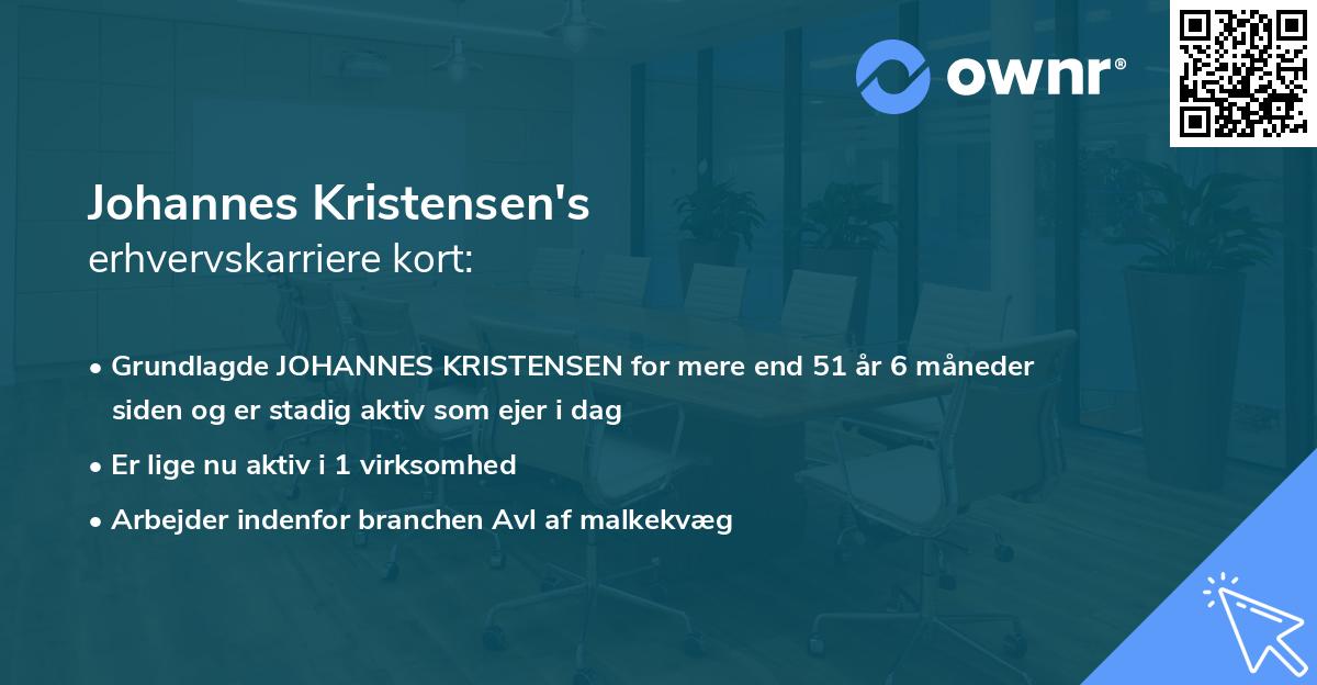 Johannes Kristensen's erhvervskarriere kort
