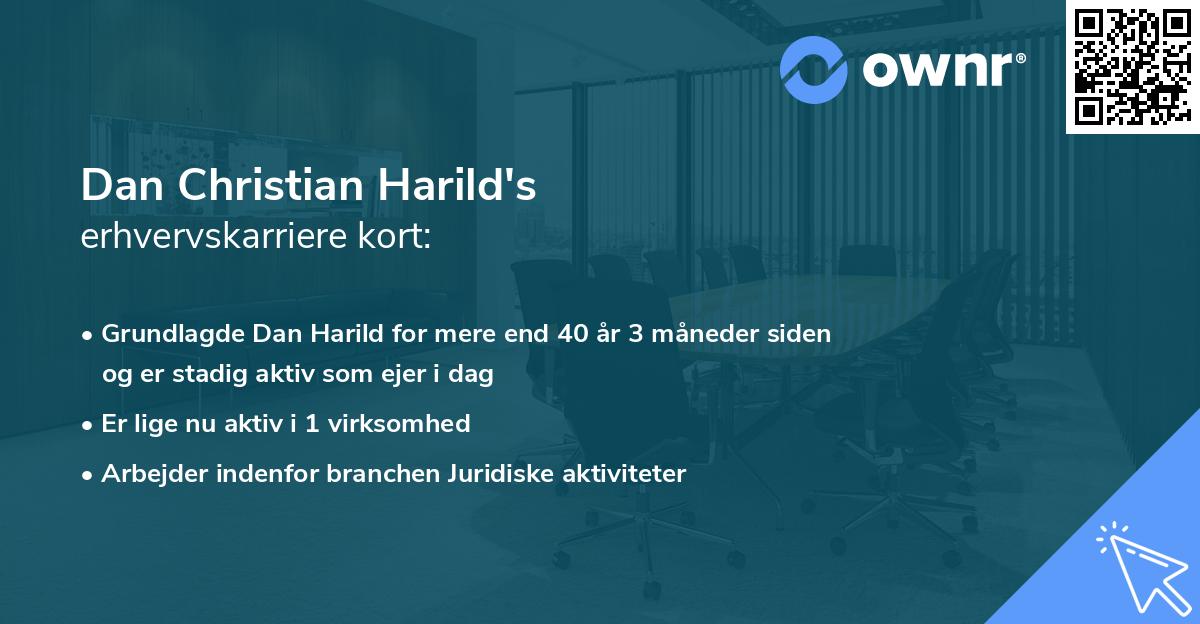 Dan Christian Harild's erhvervskarriere kort
