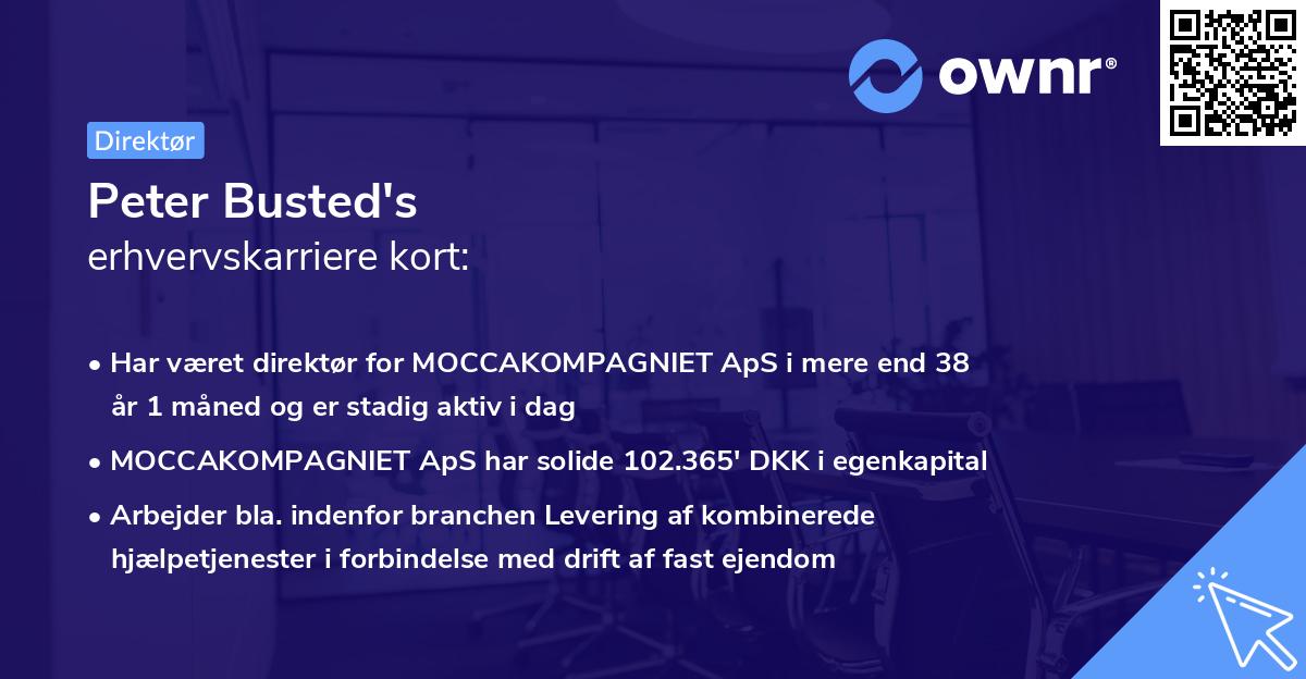 Peter Busted's erhvervskarriere kort