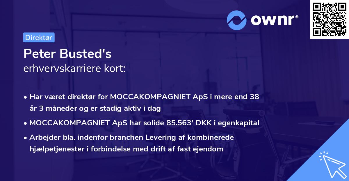 Peter Busted's erhvervskarriere kort