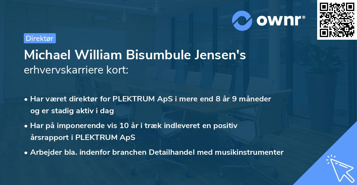 Michael William Bisumbule Jensen's erhvervskarriere kort