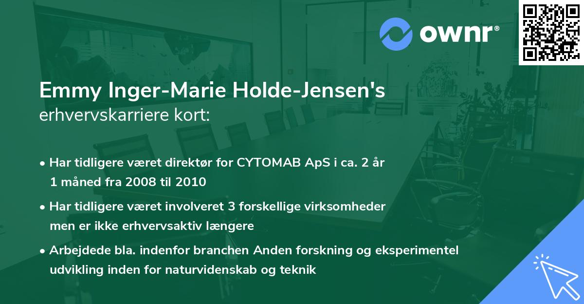 Emmy Inger-Marie Holde-Jensen's erhvervskarriere kort