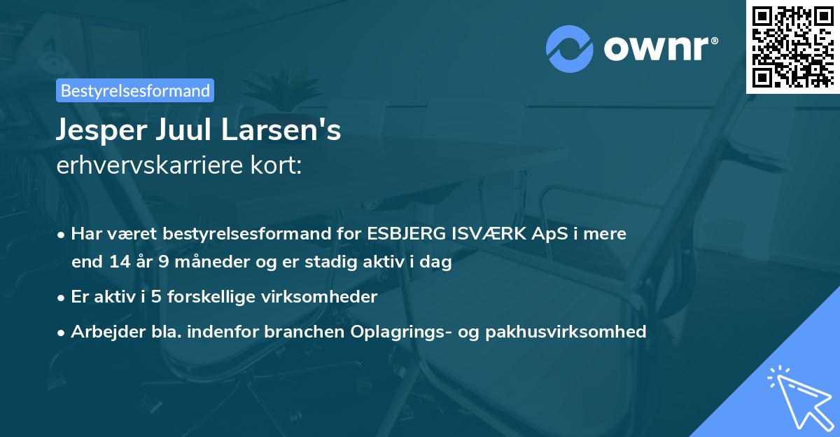 Jesper Juul Larsen's erhvervskarriere kort