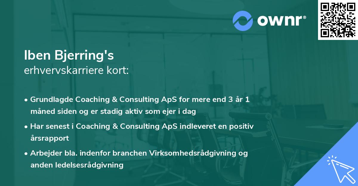 Iben Bjerring's erhvervskarriere kort