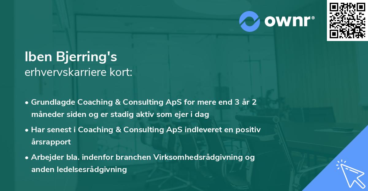 Iben Bjerring's erhvervskarriere kort