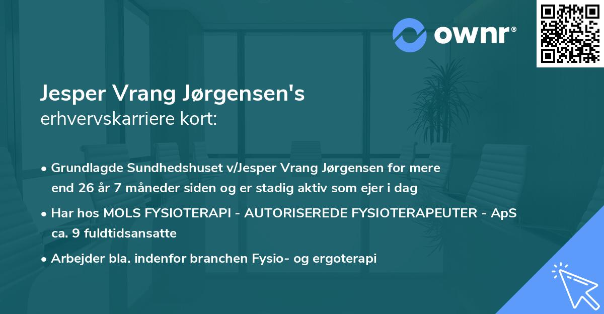 Jesper Vrang Jørgensen's erhvervskarriere kort