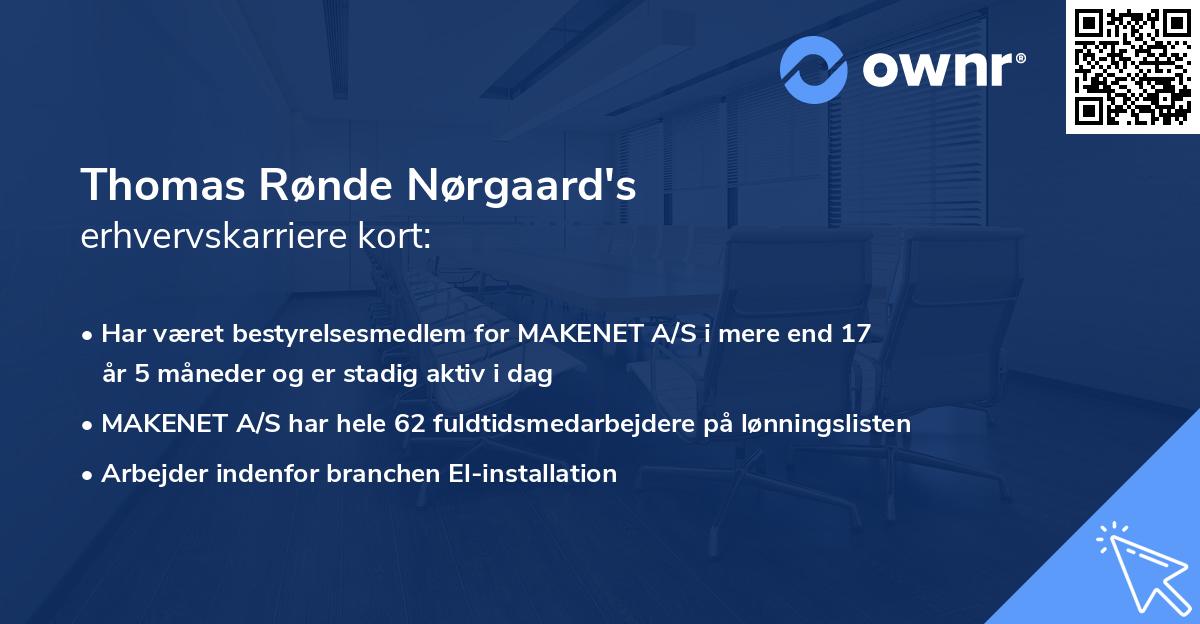 Thomas Rønde Nørgaard's erhvervskarriere kort