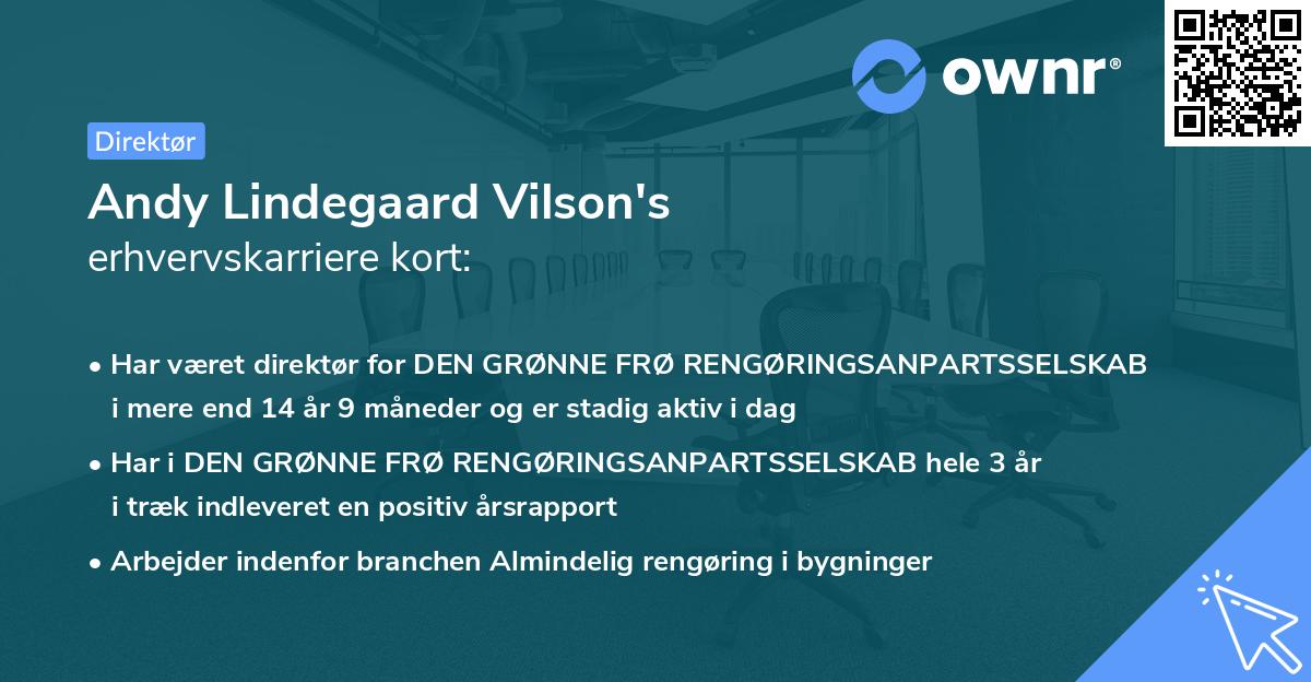 Andy Lindegaard Vilson's erhvervskarriere kort