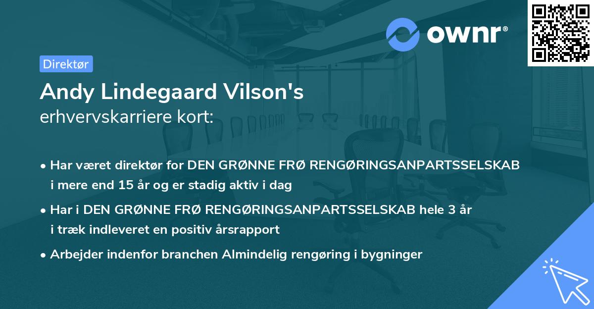 Andy Lindegaard Vilson's erhvervskarriere kort