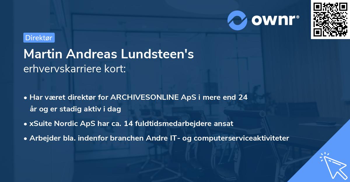 Martin Andreas Lundsteen's erhvervskarriere kort