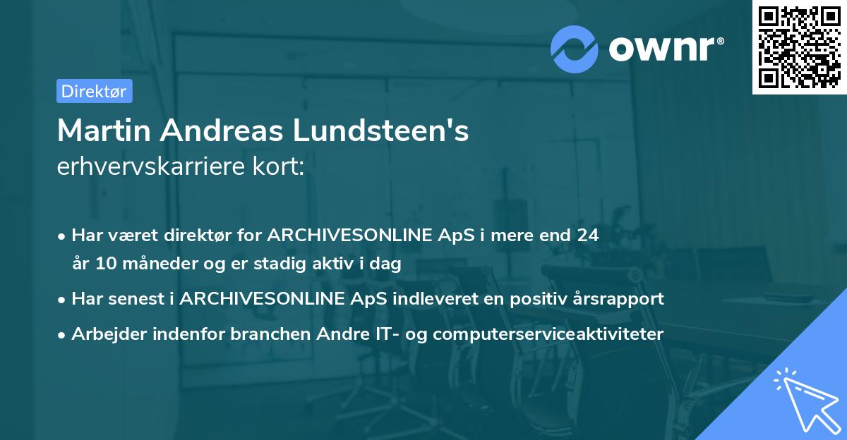 Martin Andreas Lundsteen's erhvervskarriere kort