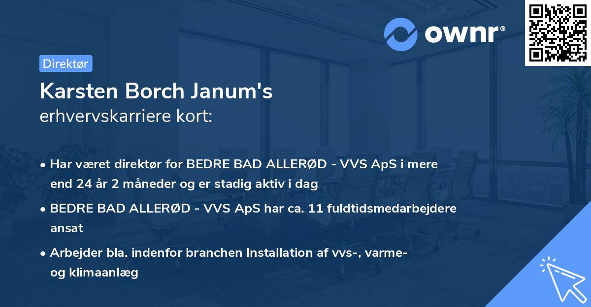 Karsten Borch Janum's erhvervskarriere kort