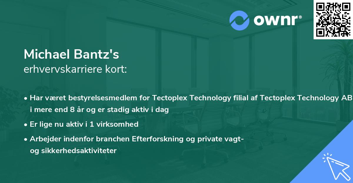 Michael Bantz's erhvervskarriere kort