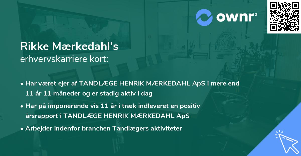 Rikke Mærkedahl's erhvervskarriere kort