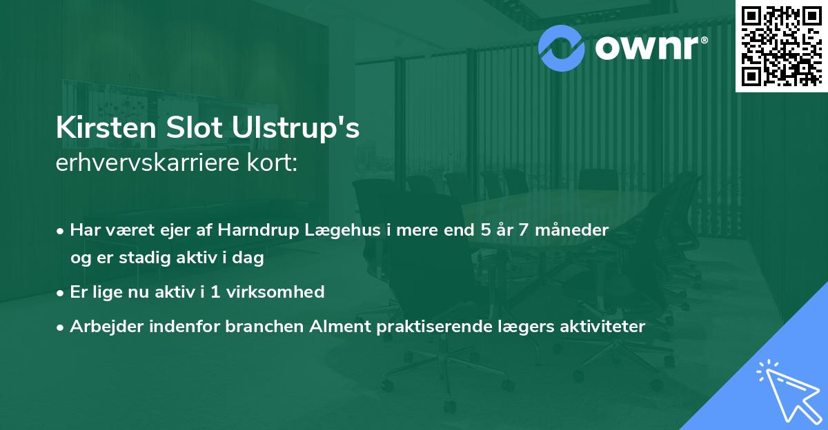 Kirsten Slot Ulstrup's erhvervskarriere kort