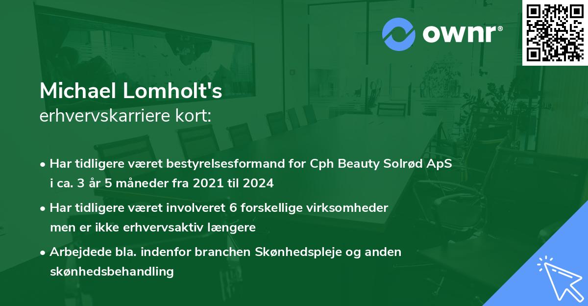 Michael Lomholt's erhvervskarriere kort