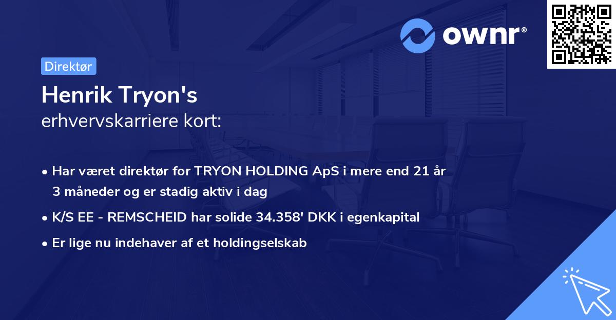 Henrik Tryon's erhvervskarriere kort