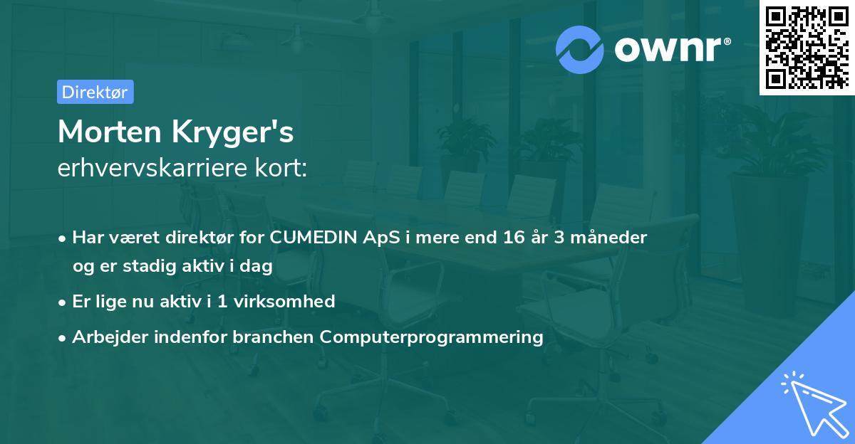 Morten Kryger's erhvervskarriere kort