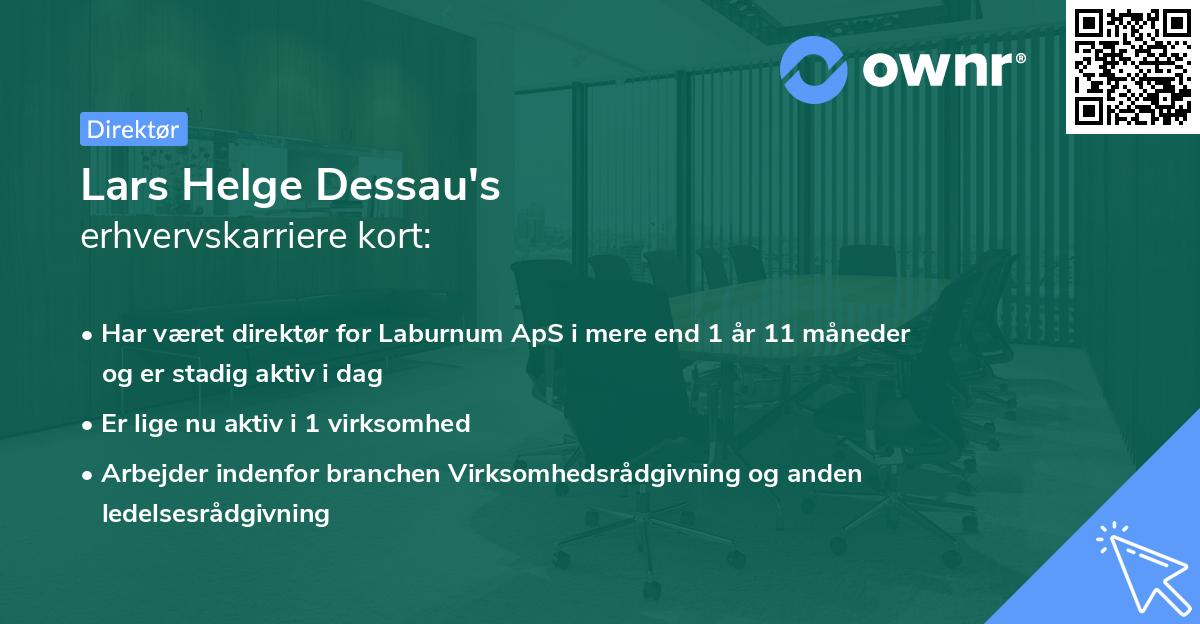 Lars Helge Dessau's erhvervskarriere kort